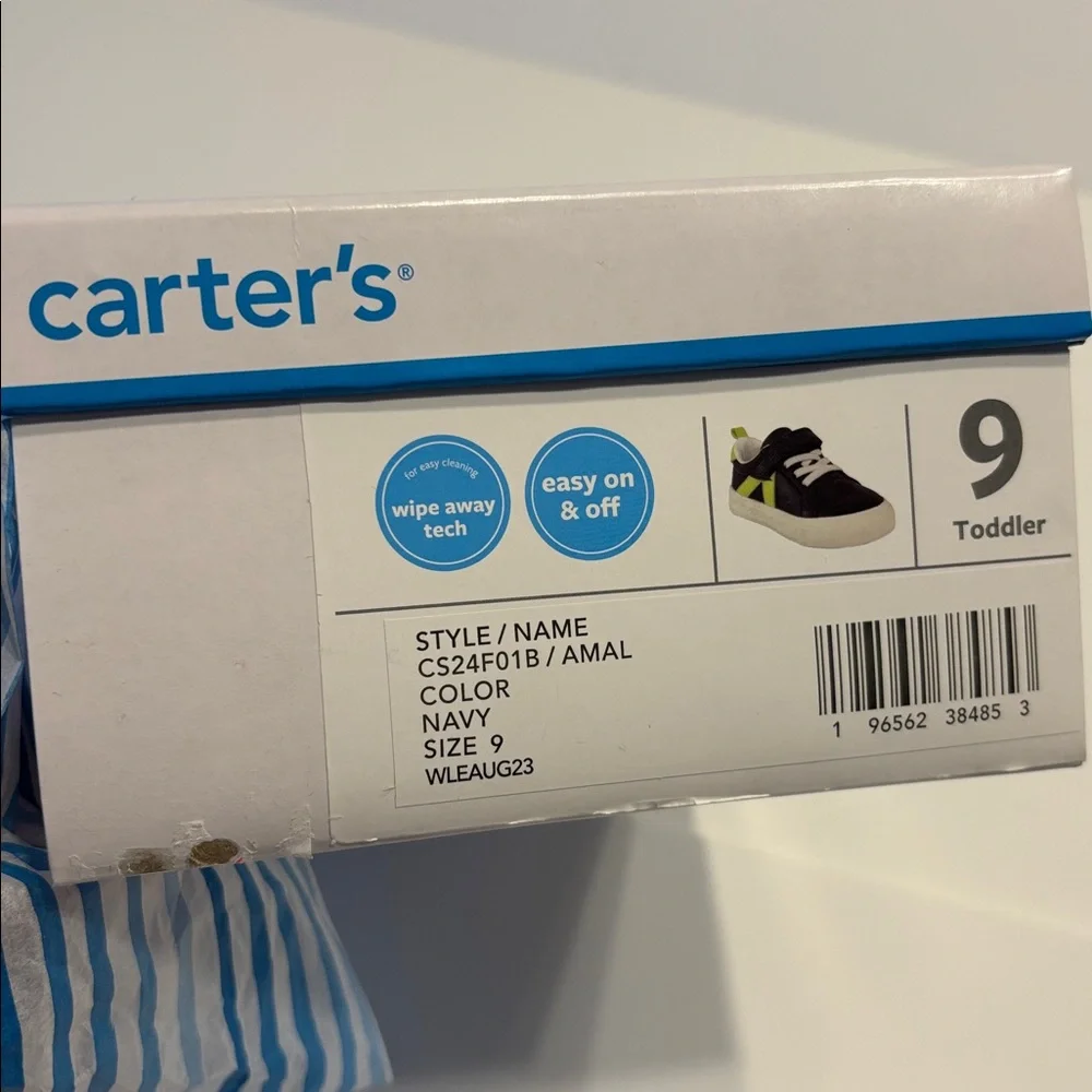 Carter's Amal Navy and Green Sneakers